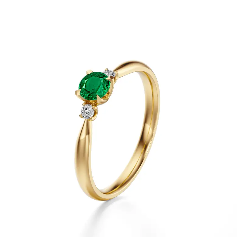 Pierścionek z szmaragdem i brylantami AJPZ_129